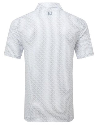 FootJoy Figure Print Lisle polo homme, blanc/flint