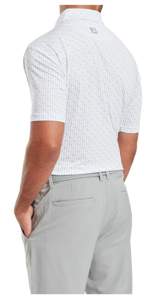 FootJoy Figure Print Lisle polo homme, blanc/flint