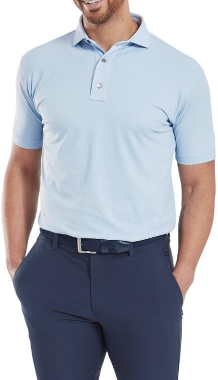 FootJoy Etched Texture Print Lisle polo homme, skyway