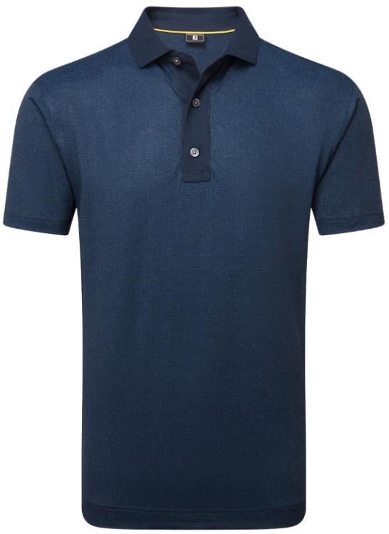 FootJoy Etched Texture Print Lisle polo homme, marine