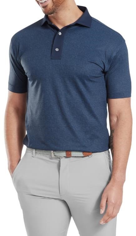 FootJoy Etched Texture Print Lisle polo homme, marine