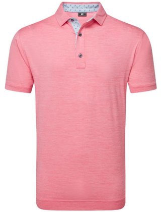 FootJoy Heather Lisle with Trim polo homme, pink lemonade heather