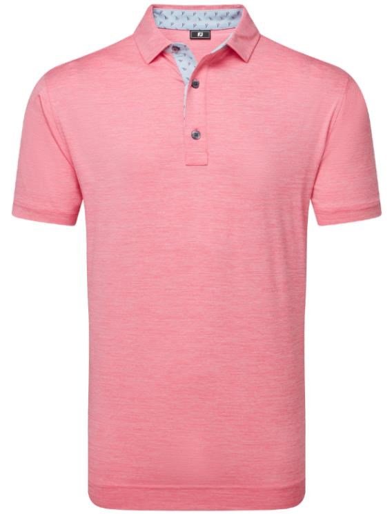 FootJoy Heather Lisle with Trim polo homme, pink lemonade heather