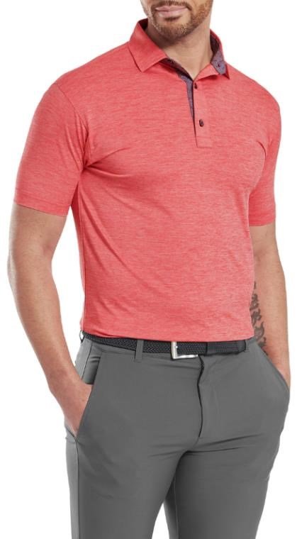 FootJoy Heather Lisle with Trim polo homme, hibiscus heather
