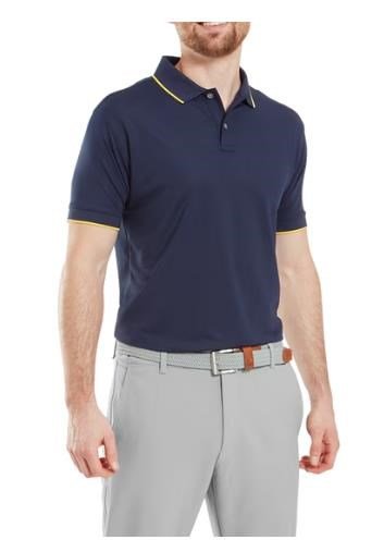 FootJoy Tipped Pique polo homme, navy/taxi