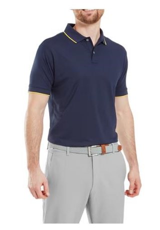 FootJoy Tipped Pique polo homme, navy/taxi