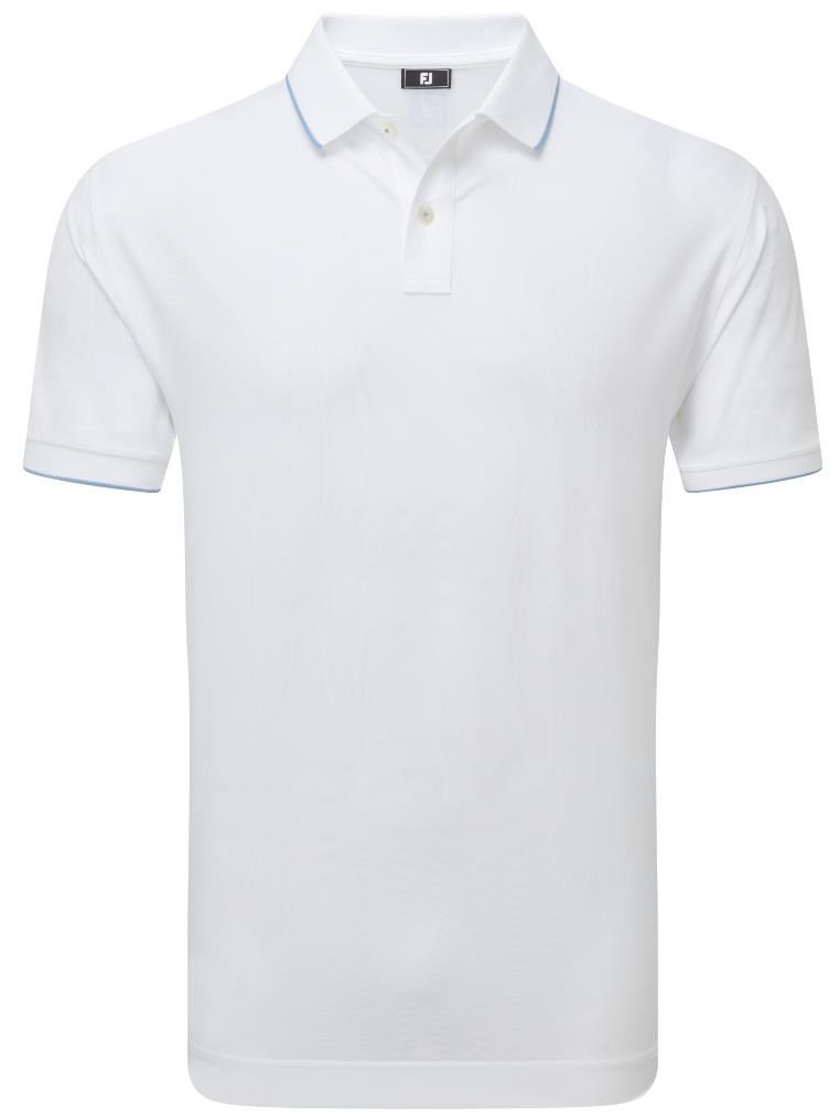 FootJoy Tipped Pique polo homme, blanc/blue jay