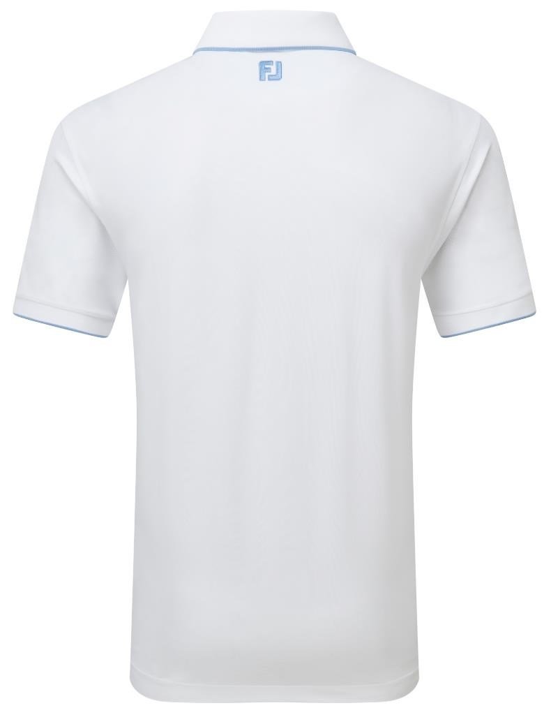 FootJoy Tipped Pique polo homme, blanc/blue jay