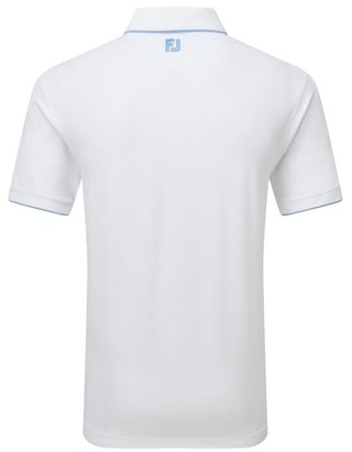 FootJoy Tipped Pique polo homme, blanc/blue jay