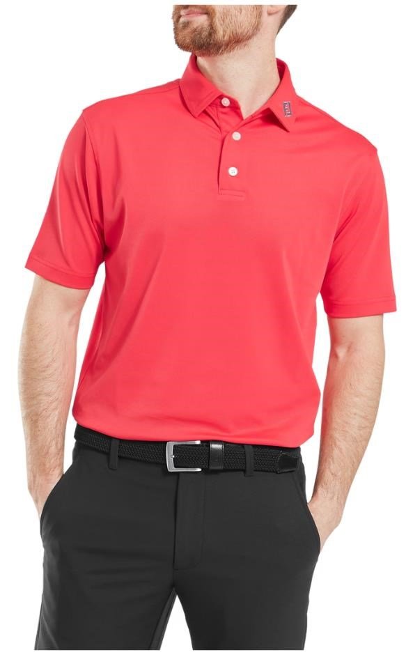FootJoy Stretch Pique Solid polo homme, hibiscus