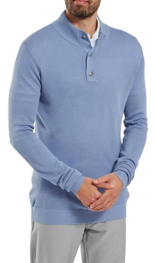 FootJoy Drirelease Button Placket pull homme, blue jay