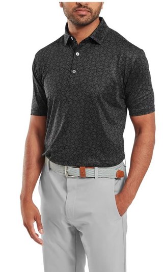 FootJoy Painted Floral Lisle polo homme, noir