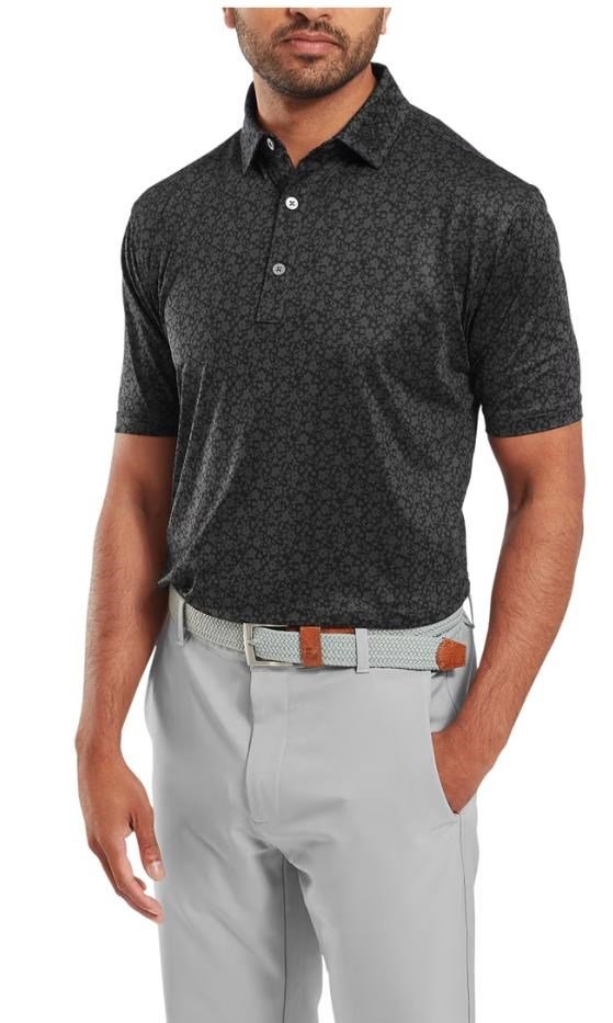 FootJoy Painted Floral Lisle polo homme, noir