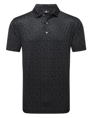 FootJoy Painted Floral Lisle polo homme, noir