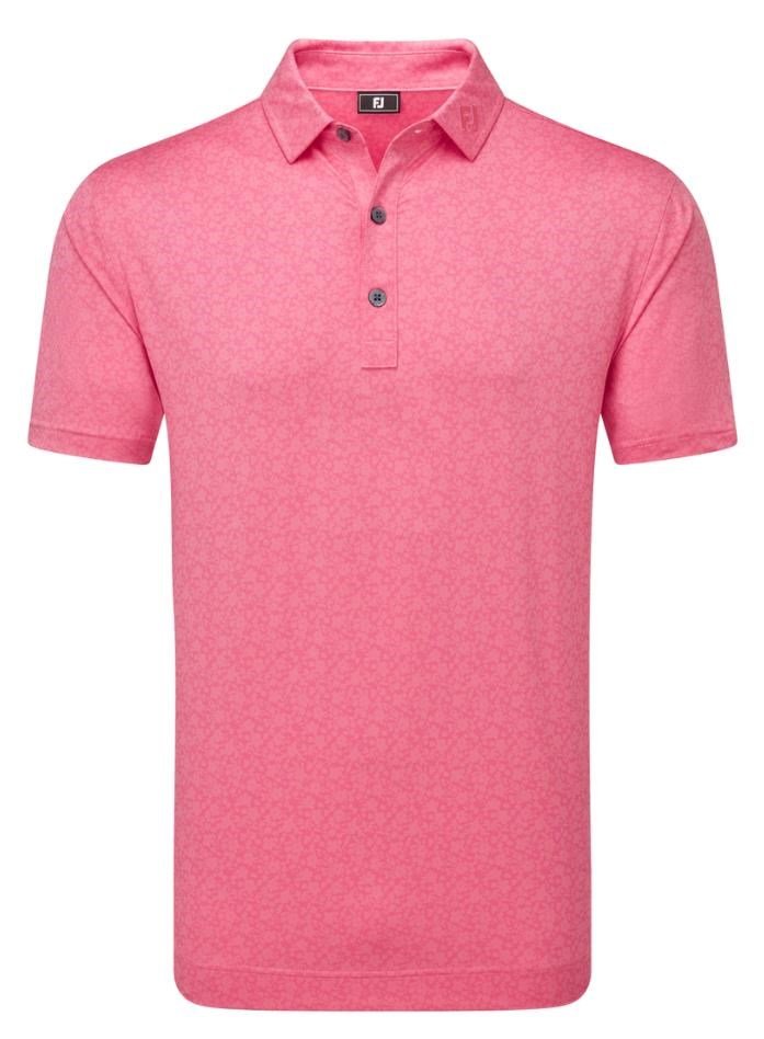 FootJoy Painted Floral Lisle polo homme, pink lemonade