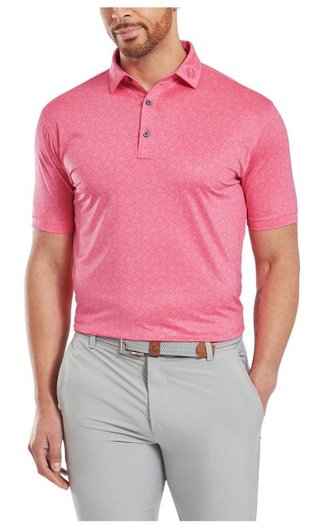 FootJoy Painted Floral Lisle polo homme, pink lemonade