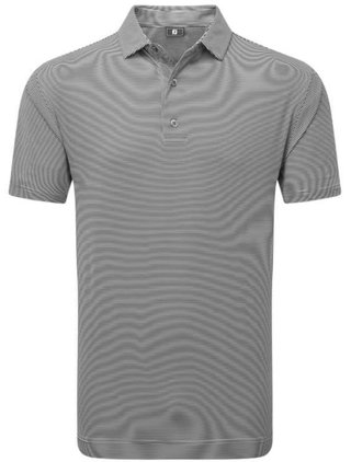 FootJoy Micro Feeder Stripe Lisle polo homme, noir/blanc