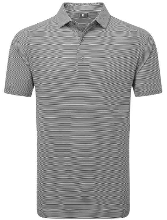 FootJoy Micro Feeder Stripe Lisle polo homme, noir/blanc