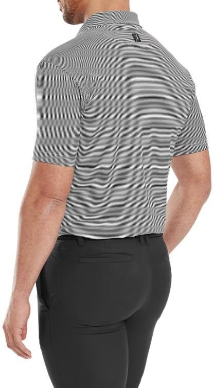 FootJoy Micro Feeder Stripe Lisle polo homme, noir/blanc