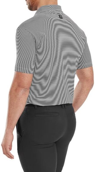 FootJoy Micro Feeder Stripe Lisle polo homme, noir/blanc