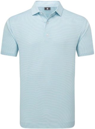 FootJoy Micro Feeder Stripe Lisle polo homme, bleu clair/blanc