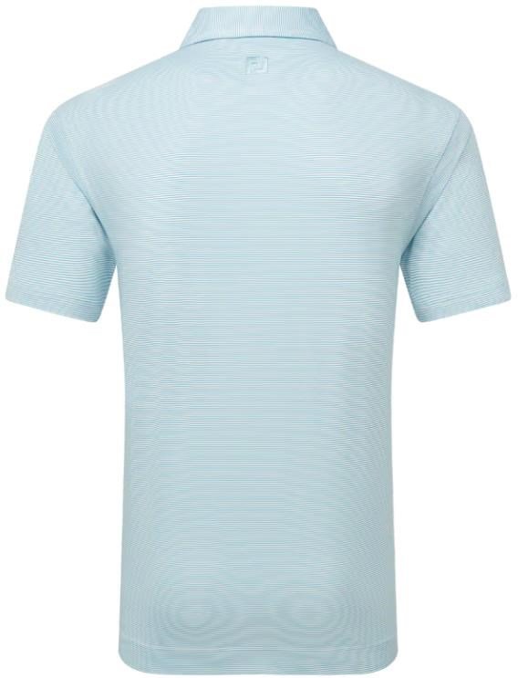 FootJoy Micro Feeder Stripe Lisle polo homme, bleu clair/blanc