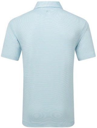 FootJoy Micro Feeder Stripe Lisle polo homme, bleu clair/blanc