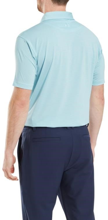 FootJoy Micro Feeder Stripe Lisle polo homme, bleu clair/blanc