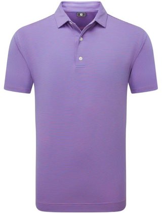 FootJoy Micro Feeder Stripe Lisle polo homme, marine/pink