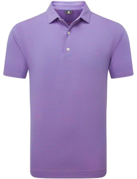 FootJoy Micro Feeder Stripe Lisle polo homme, marine/pink