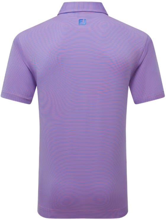 FootJoy Micro Feeder Stripe Lisle polo homme, marine/pink