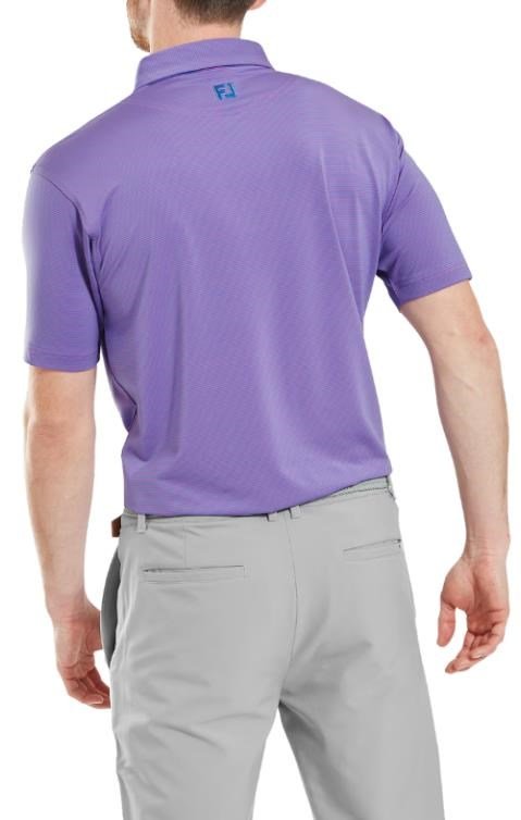 FootJoy Micro Feeder Stripe Lisle polo homme, marine/pink