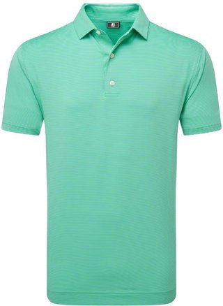 FootJoy Micro Feeder Stripe Lisle polo homme, lagoon/mint