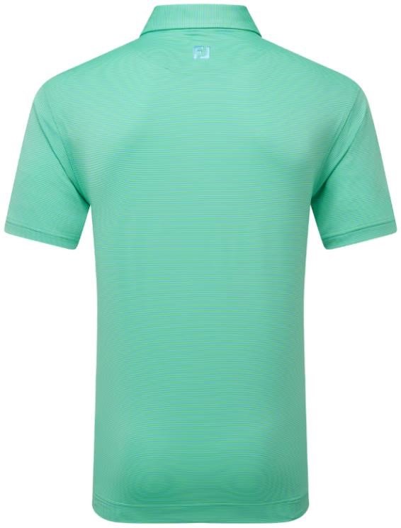 FootJoy Micro Feeder Stripe Lisle polo homme, lagoon/mint