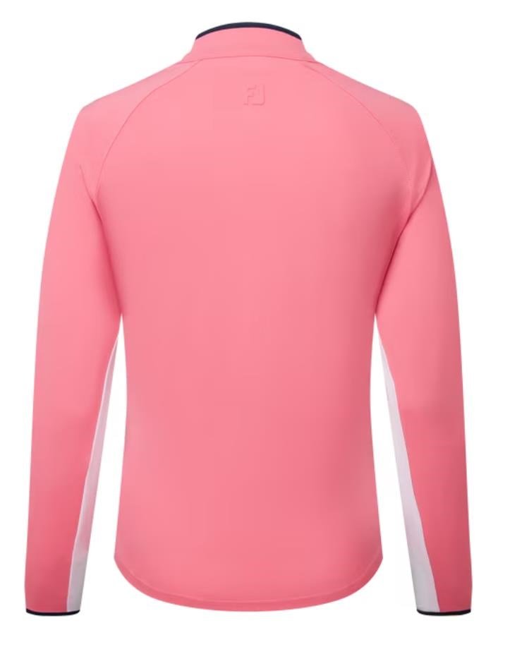 FootJoy 1/4-Zip LS Sun Protection polo manches longues femme, pink lemonade