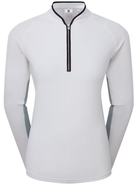 FootJoy 1/4-Zip LS Sun Protection polo manches longues femme, blanc