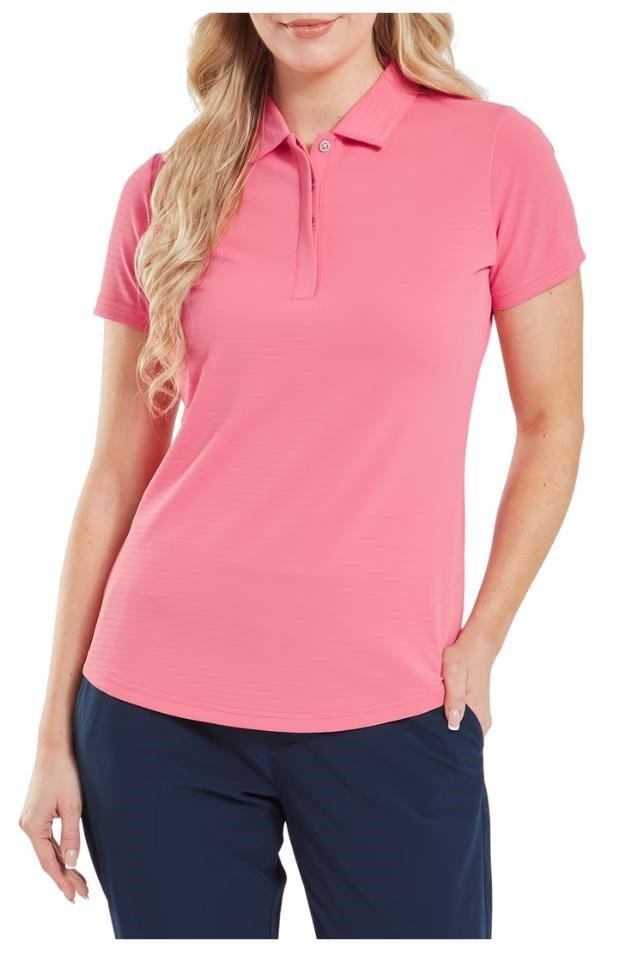 FootJoy Jacquard SS polo femme, pink lemonade