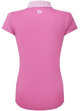 FootJoy Cap Sleeve Print Trim Lisle polo femme, berry/berry