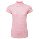 FootJoy Animal Print Cap Sleeve Lisle polo femme, pink lemonade