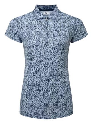 FootJoy Animal Print Cap Sleeve polo femme, skyway/white/navy