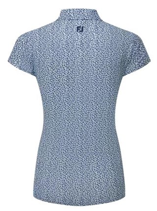 FootJoy Animal Print Cap Sleeve polo femme, skyway/white/navy