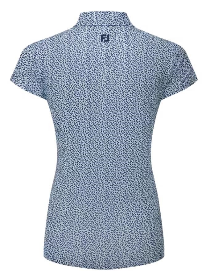 FootJoy Animal Print Cap Sleeve polo femme, skyway/white/navy