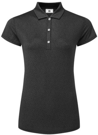 FootJoy Animal Print Cap Sleeve polo femme, noir