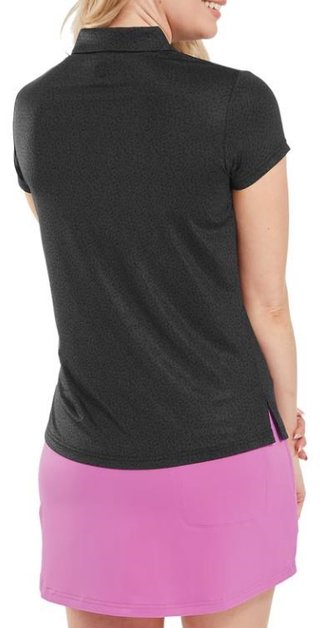 FootJoy Animal Print Cap Sleeve polo femme, noir