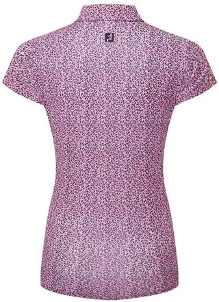 FootJoy Animal Print Cap Sleeve polo femme, blanc/berry/noir