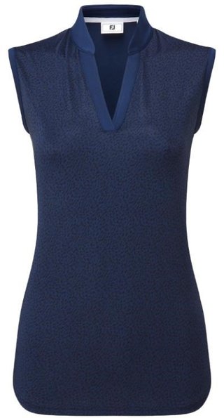 FootJoy Animal Print Sleeveless Lisle polo femme, marine
