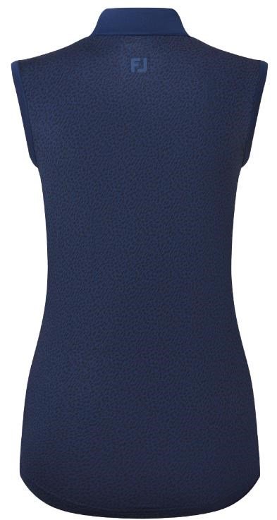 FootJoy Animal Print Sleeveless Lisle polo femme, marine