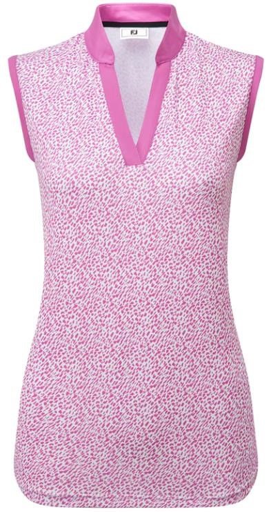 FootJoy Animal Print Sleeveless polo femme, berry