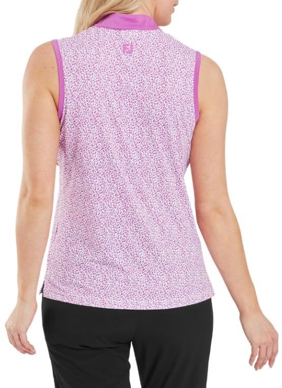FootJoy Animal Print Sleeveless polo femme, berry