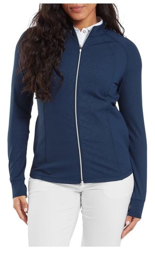 FootJoy Embossed Full-Zip Midlayer pull femme, navy